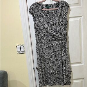 Lauren Ralph Lauren Black and White Midi Dress